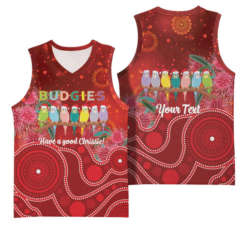 Australia Budgerigar Christmas Personalised Basketball Jersey Budgies Hakea Have A Good Chrissie - Aussie Hoodie