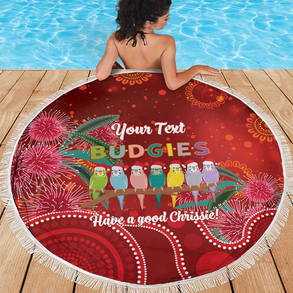Australia Budgerigar Christmas Personalised Beach Blanket Budgies Hakea Have A Good Chrissie - Aussie Hoodie