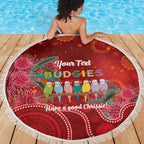 Australia Budgerigar Christmas Personalised Beach Blanket Budgies Hakea Have A Good Chrissie - Aussie Hoodie