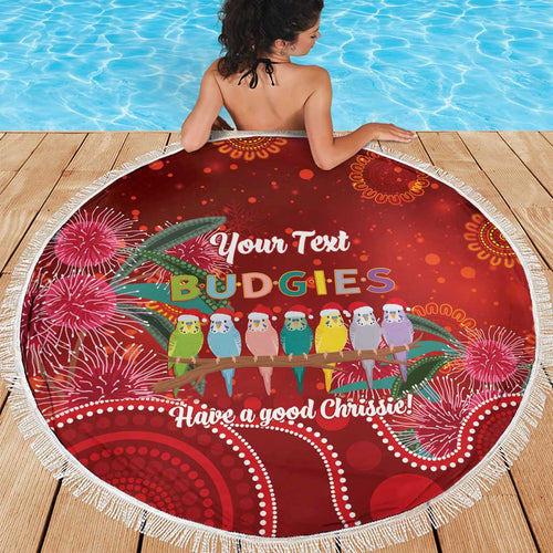 Australia Budgerigar Christmas Personalised Beach Blanket Budgies Hakea Have A Good Chrissie - Aussie Hoodie