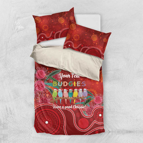 Australia Budgerigar Christmas Personalised Bedding Set Budgies Hakea Have A Good Chrissie - Aussie Hoodie