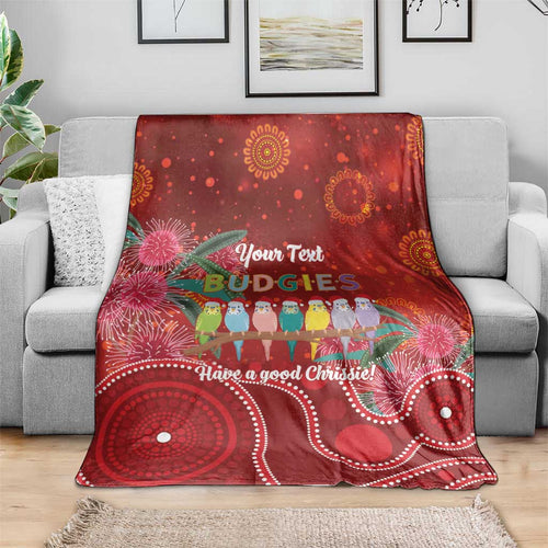 Australia Budgerigar Christmas Personalised Blanket Budgies Hakea Have A Good Chrissie - Aussie Hoodie