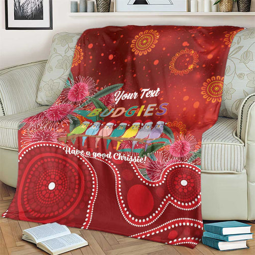 Australia Budgerigar Christmas Personalised Blanket Budgies Hakea Have A Good Chrissie - Aussie Hoodie
