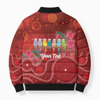 Australia Budgerigar Christmas Personalised Bomber Puffer Jacket Budgies Hakea Have A Good Chrissie - Aussie Hoodie
