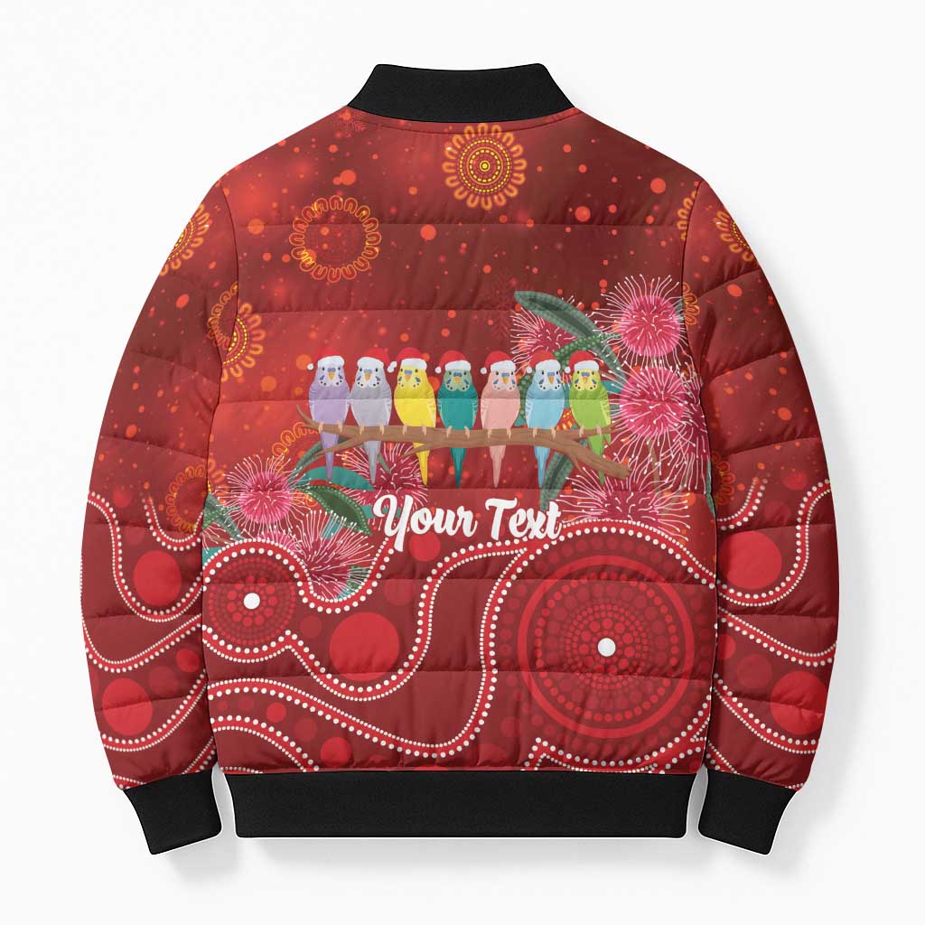 Australia Budgerigar Christmas Personalised Bomber Puffer Jacket Budgies Hakea Have A Good Chrissie - Aussie Hoodie