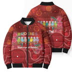 Australia Budgerigar Christmas Personalised Bomber Puffer Jacket Budgies Hakea Have A Good Chrissie - Aussie Hoodie