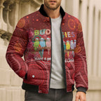 Australia Budgerigar Christmas Personalised Bomber Puffer Jacket Budgies Hakea Have A Good Chrissie - Aussie Hoodie