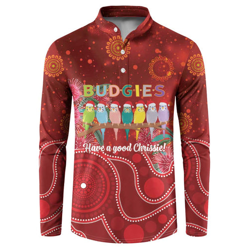 Australia Budgerigar Christmas Personalised Button Sweatshirt Budgies Hakea Have A Good Chrissie - Aussie Hoodie