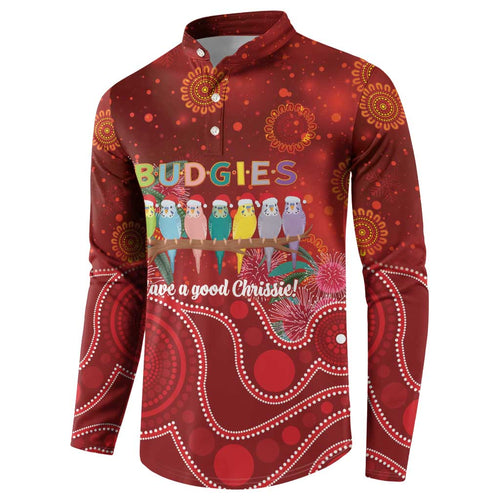 Australia Budgerigar Christmas Personalised Button Sweatshirt Budgies Hakea Have A Good Chrissie - Aussie Hoodie