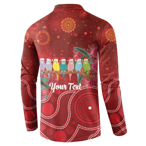 Australia Budgerigar Christmas Personalised Button Sweatshirt Budgies Hakea Have A Good Chrissie - Aussie Hoodie