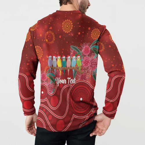 Australia Budgerigar Christmas Personalised Button Sweatshirt Budgies Hakea Have A Good Chrissie - Aussie Hoodie