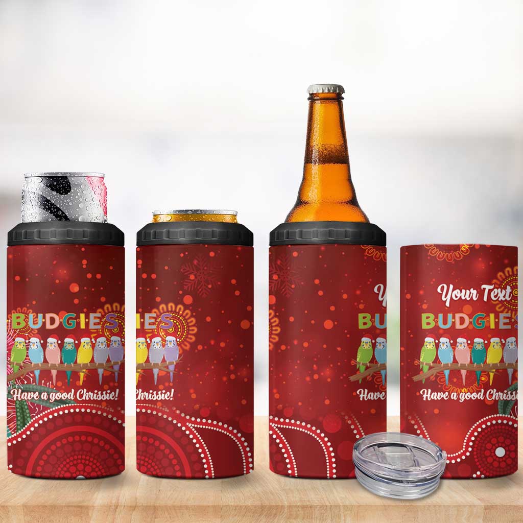 Australia Budgerigar Christmas Personalised 4 in 1 Can Cooler Tumbler Budgies Hakea Have A Good Chrissie - Aussie Hoodie