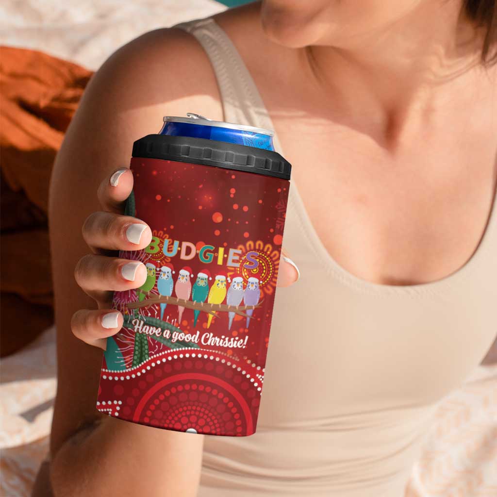 Australia Budgerigar Christmas Personalised 4 in 1 Can Cooler Tumbler Budgies Hakea Have A Good Chrissie - Aussie Hoodie