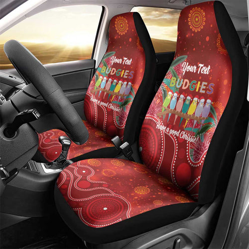 Australia Budgerigar Christmas Personalised Car Seat Cover Budgies Hakea Have A Good Chrissie - Aussie Hoodie