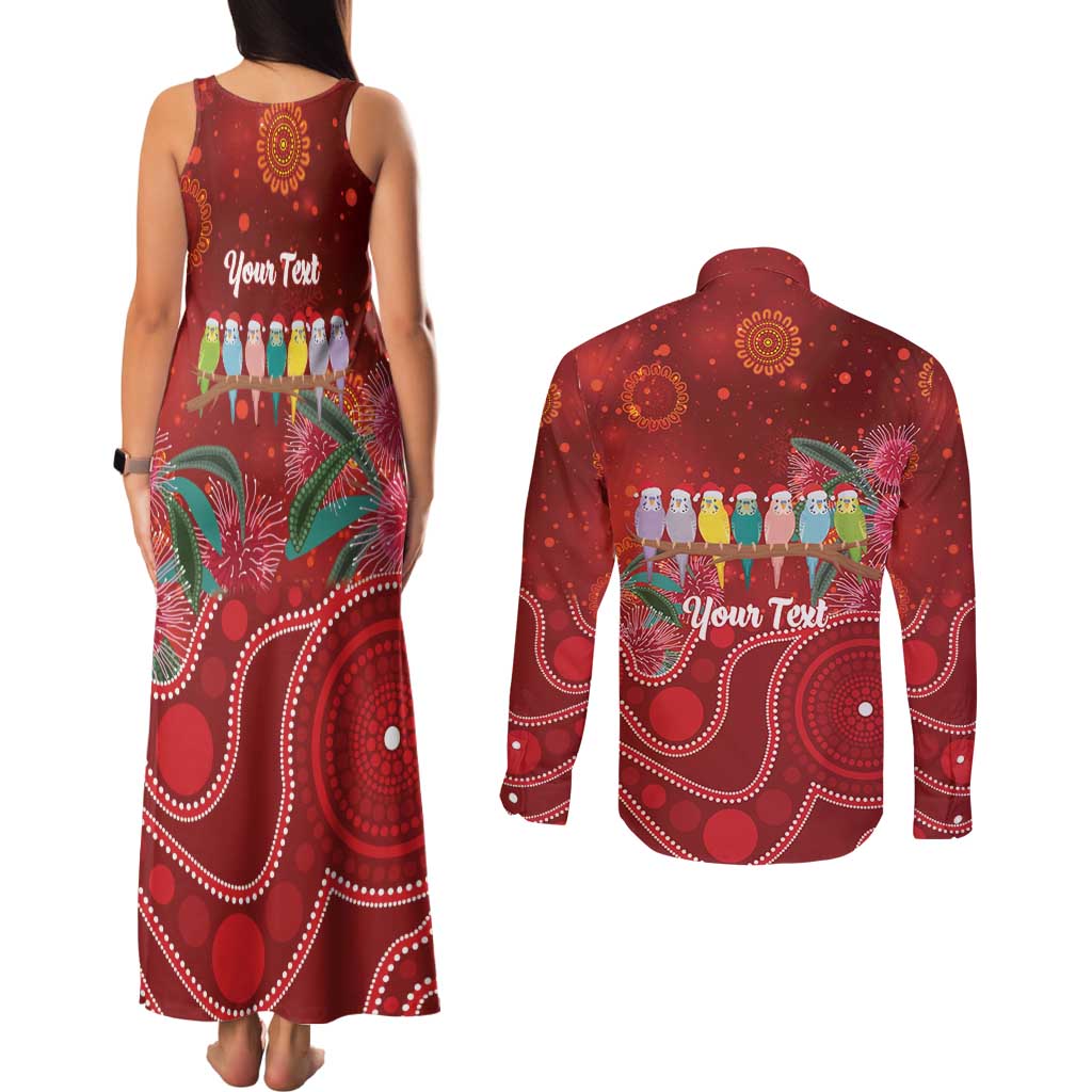 Australia Budgerigar Christmas Personalised Couples Matching Tank Maxi Dress and Long Sleeve Button Shirt Budgies Hakea Have A Good Chrissie - Aussie Hoodie