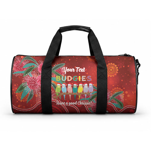 Australia Budgerigar Christmas Personalised Duffle Bag Budgies Hakea Have A Good Chrissie