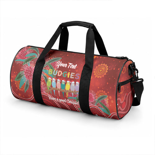 Australia Budgerigar Christmas Personalised Duffle Bag Budgies Hakea Have A Good Chrissie