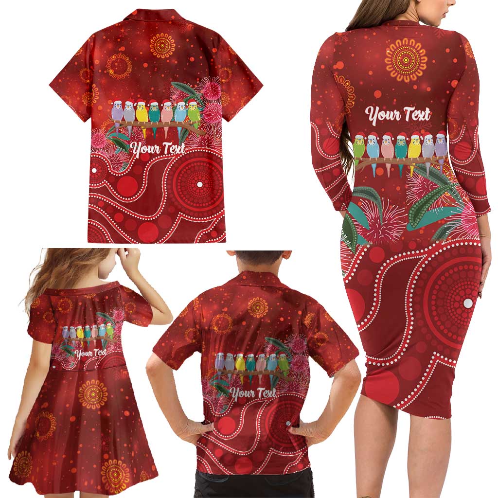 Australia Budgerigar Christmas Personalised Family Matching Long Sleeve Bodycon Dress and Hawaiian Shirt Budgies Hakea Have A Good Chrissie - Aussie Hoodie