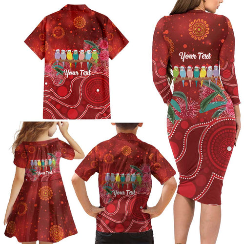 Australia Budgerigar Christmas Personalised Family Matching Long Sleeve Bodycon Dress and Hawaiian Shirt Budgies Hakea Have A Good Chrissie - Aussie Hoodie
