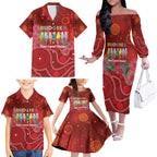 Australia Budgerigar Christmas Personalised Family Matching Off The Shoulder Long Sleeve Dress and Hawaiian Shirt Budgies Hakea Have A Good Chrissie - Aussie Hoodie