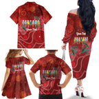Australia Budgerigar Christmas Personalised Family Matching Off The Shoulder Long Sleeve Dress and Hawaiian Shirt Budgies Hakea Have A Good Chrissie - Aussie Hoodie