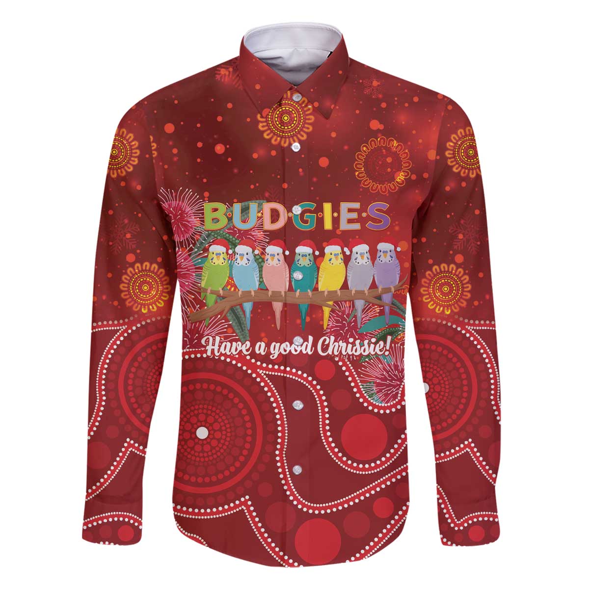 Australia Budgerigar Christmas Personalised Family Matching Off The Shoulder Long Sleeve Dress and Hawaiian Shirt Budgies Hakea Have A Good Chrissie - Aussie Hoodie