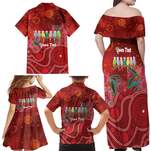 Australia Budgerigar Christmas Personalised Family Matching Off Shoulder Maxi Dress and Hawaiian Shirt Budgies Hakea Have A Good Chrissie - Aussie Hoodie