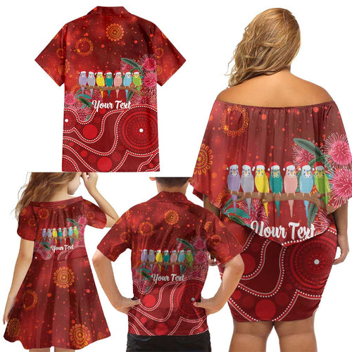 Australia Budgerigar Christmas Personalised Family Matching Off Shoulder Short Dress and Hawaiian Shirt Budgies Hakea Have A Good Chrissie - Aussie Hoodie