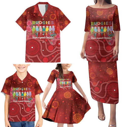 Australia Budgerigar Christmas Personalised Family Matching Puletasi and Hawaiian Shirt Budgies Hakea Have A Good Chrissie - Aussie Hoodie