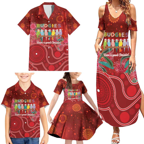 Australia Budgerigar Christmas Personalised Family Matching Summer Maxi Dress and Hawaiian Shirt Budgies Hakea Have A Good Chrissie - Aussie Hoodie