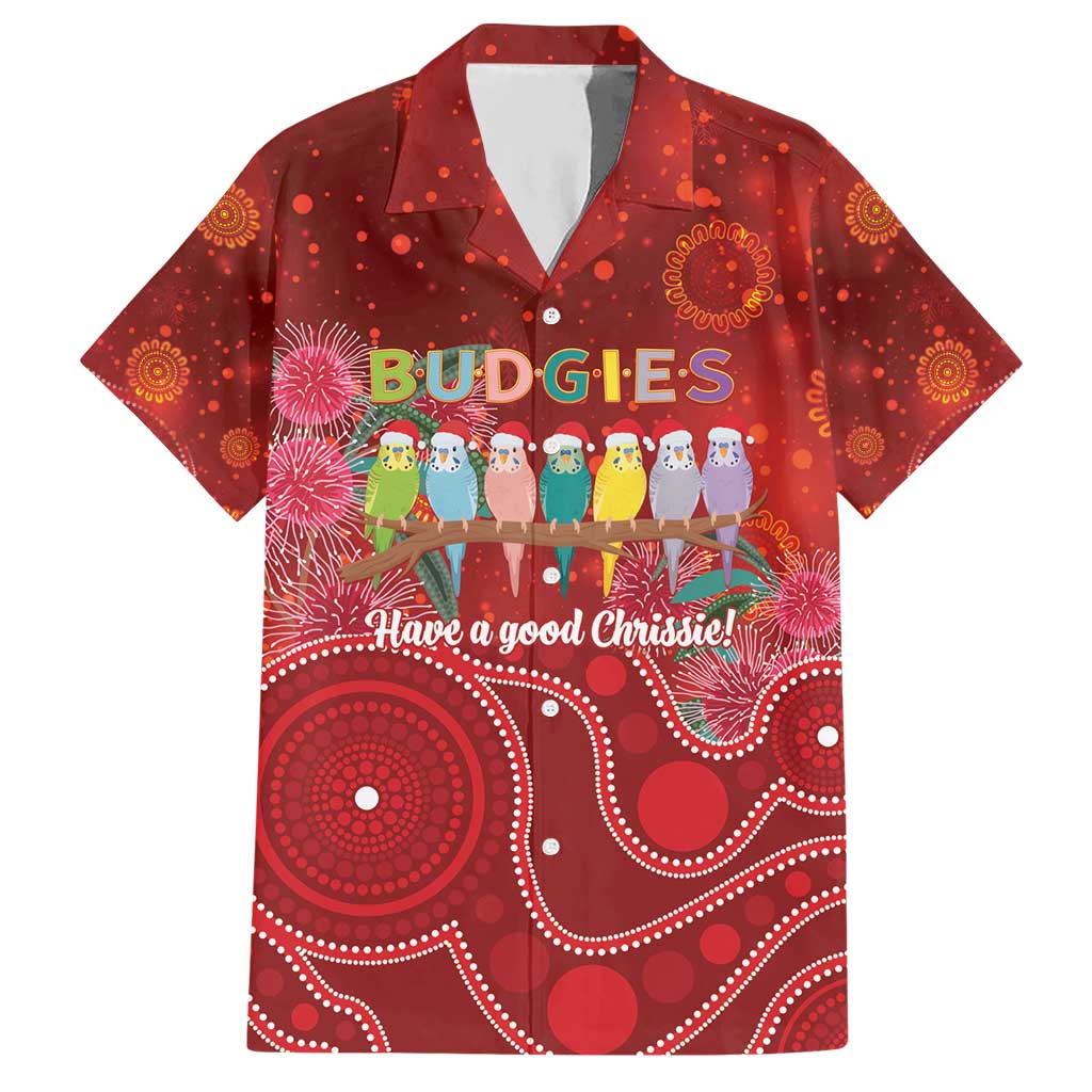 Australia Budgerigar Christmas Personalised Hawaiian Shirt Budgies Hakea Have A Good Chrissie - Aussie Hoodie