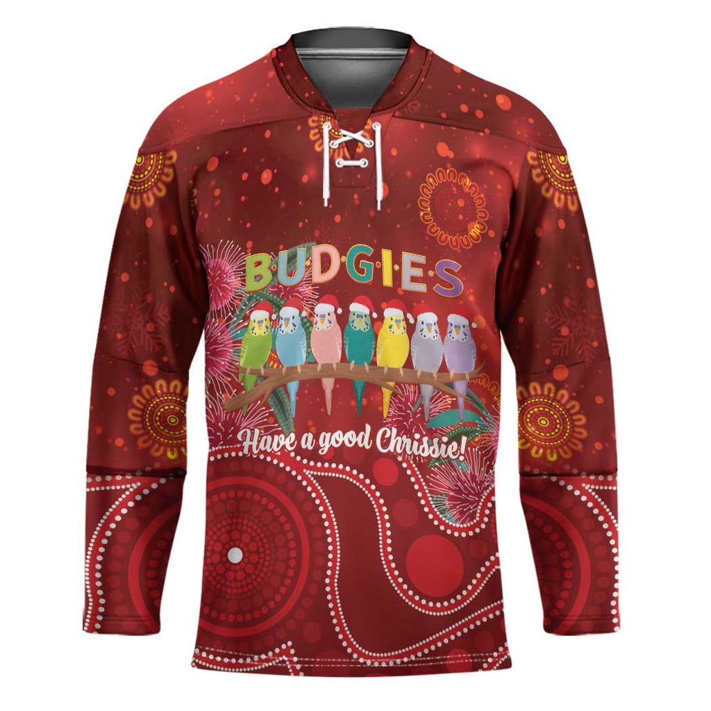 Australia Budgerigar Christmas Personalised Hockey Jersey Budgies Hakea Have A Good Chrissie - Aussie Hoodie