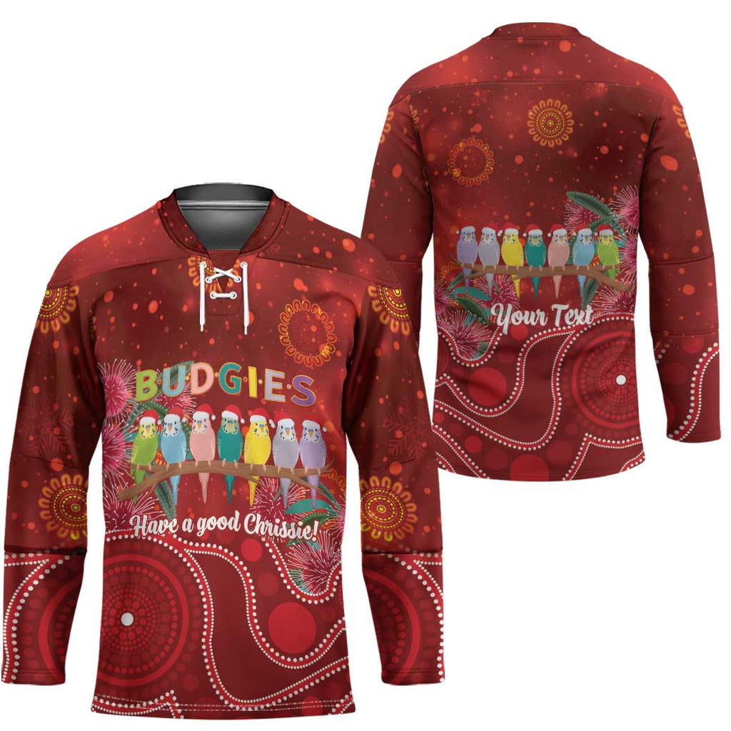 Australia Budgerigar Christmas Personalised Hockey Jersey Budgies Hakea Have A Good Chrissie - Aussie Hoodie