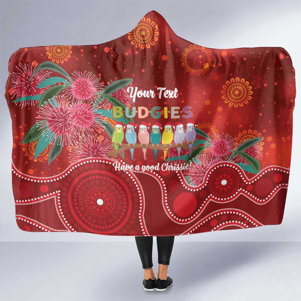 Australia Budgerigar Christmas Personalised Hooded Blanket Budgies Hakea Have A Good Chrissie - Aussie Hoodie