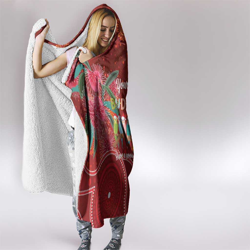 Australia Budgerigar Christmas Personalised Hooded Blanket Budgies Hakea Have A Good Chrissie - Aussie Hoodie