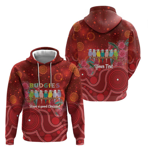 Australia Budgerigar Christmas Personalised Hoodie Budgies Hakea Have A Good Chrissie - Aussie Hoodie