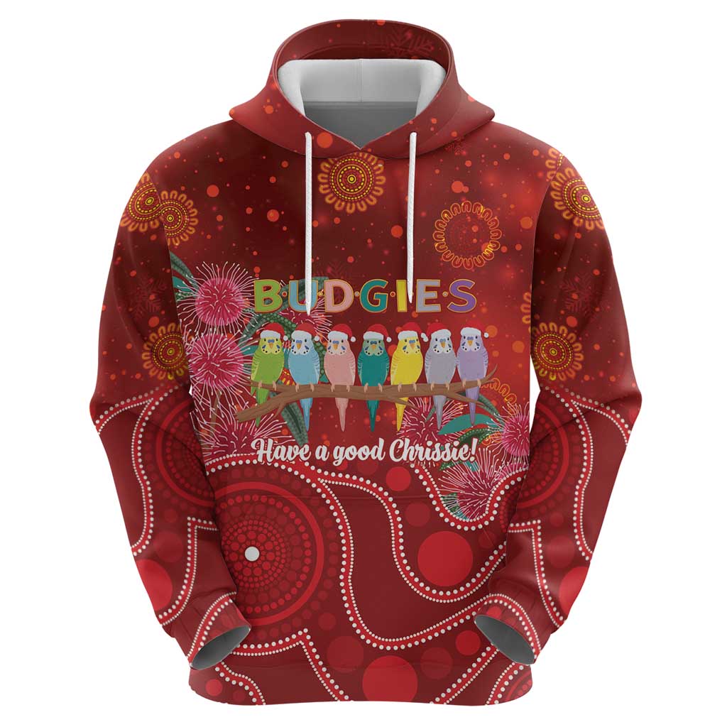 Australia Budgerigar Christmas Personalised Hoodie Budgies Hakea Have A Good Chrissie - Aussie Hoodie