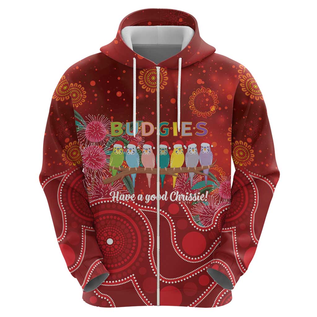 Australia Budgerigar Christmas Personalised Hoodie Budgies Hakea Have A Good Chrissie - Aussie Hoodie
