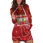 Australia Budgerigar Christmas Personalised Hoodie Dress Budgies Hakea Have A Good Chrissie - Aussie Hoodie