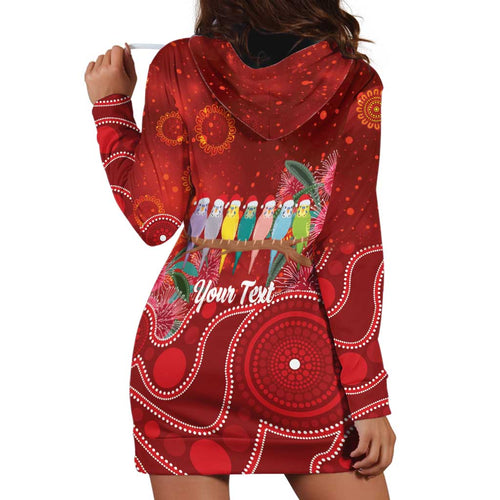 Australia Budgerigar Christmas Personalised Hoodie Dress Budgies Hakea Have A Good Chrissie - Aussie Hoodie