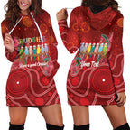 Australia Budgerigar Christmas Personalised Hoodie Dress Budgies Hakea Have A Good Chrissie - Aussie Hoodie