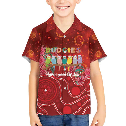 Australia Budgerigar Christmas Personalised Kid Hawaiian Shirt Budgies Hakea Have A Good Chrissie - Aussie Hoodie