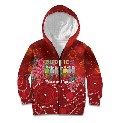 Australia Budgerigar Christmas Personalised Kid Hoodie Budgies Hakea Have A Good Chrissie - Aussie Hoodie