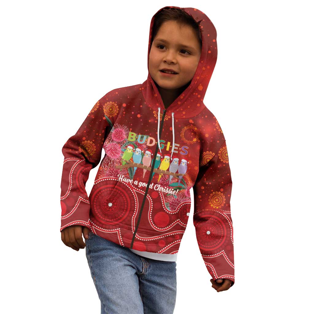 Australia Budgerigar Christmas Personalised Kid Hoodie Budgies Hakea Have A Good Chrissie - Aussie Hoodie