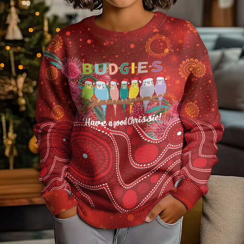 Australia Budgerigar Christmas Personalised Kid Ugly Christmas Sweater Budgies Hakea Have A Good Chrissie - Aussie Hoodie