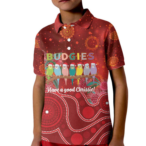 Australia Budgerigar Christmas Personalised Kid Polo Shirt Budgies Hakea Have A Good Chrissie - Aussie Hoodie