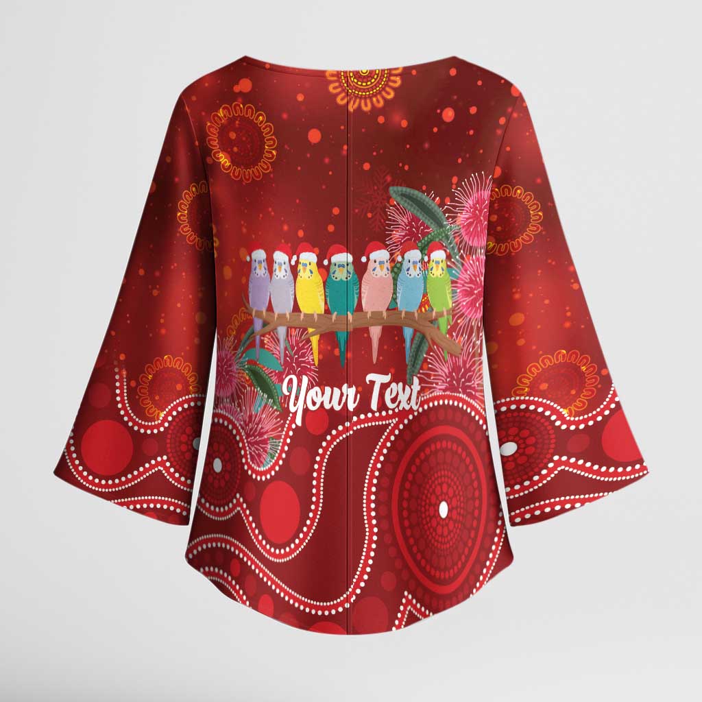 Australia Budgerigar Christmas Personalised Kimono Sleeve Blouse Budgies Hakea Have A Good Chrissie - Aussie Hoodie