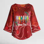 Australia Budgerigar Christmas Personalised Kimono Sleeve Blouse Budgies Hakea Have A Good Chrissie - Aussie Hoodie