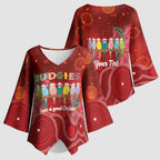 Australia Budgerigar Christmas Personalised Kimono Sleeve Blouse Budgies Hakea Have A Good Chrissie - Aussie Hoodie