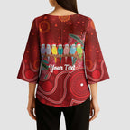 Australia Budgerigar Christmas Personalised Kimono Sleeve Blouse Budgies Hakea Have A Good Chrissie - Aussie Hoodie